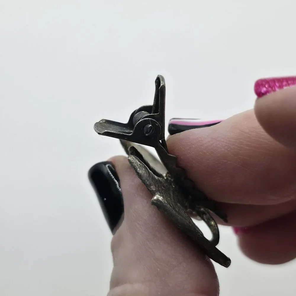 Vintage Butterfly Metal Hair Clip 1 1/4
